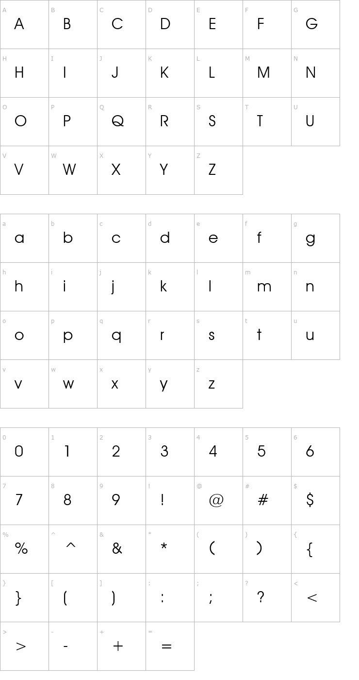 Character Map Decker Font