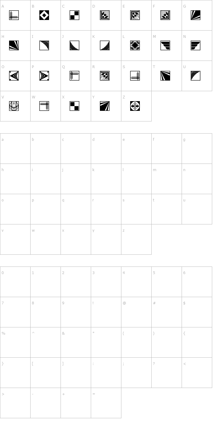 Character Map DecoBorders Font