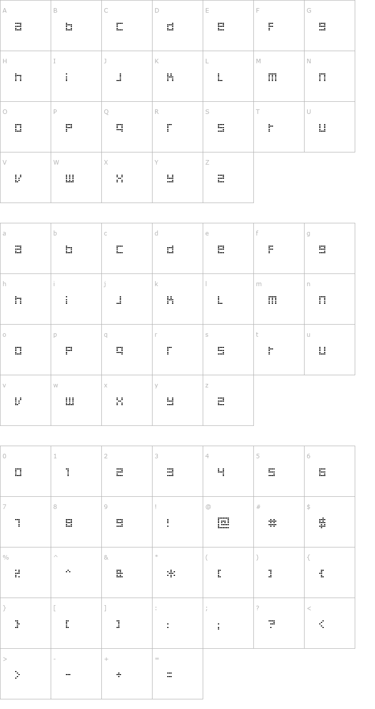 Character Map Decoder Font