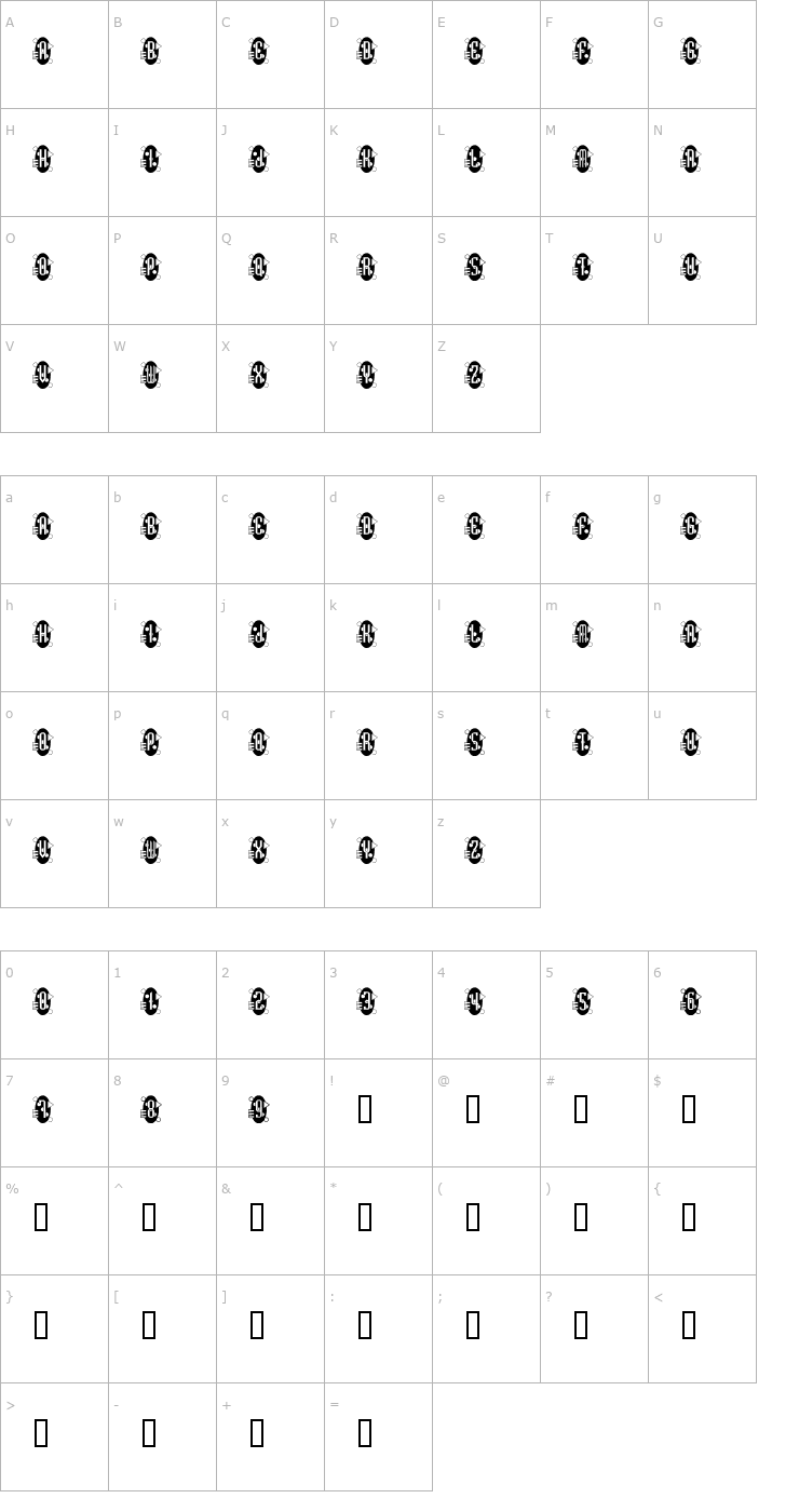 Character Map Decorette Font