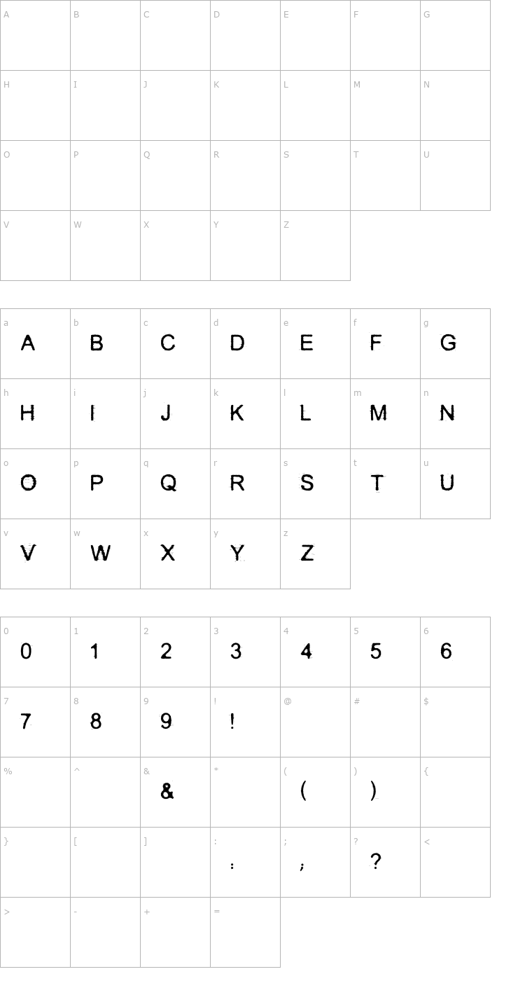 Character Map DECOST Font