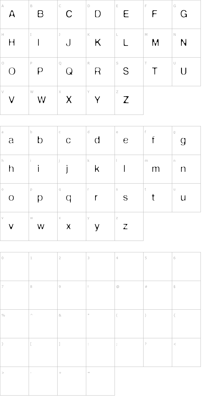 Character Map DeFonteLeger Font