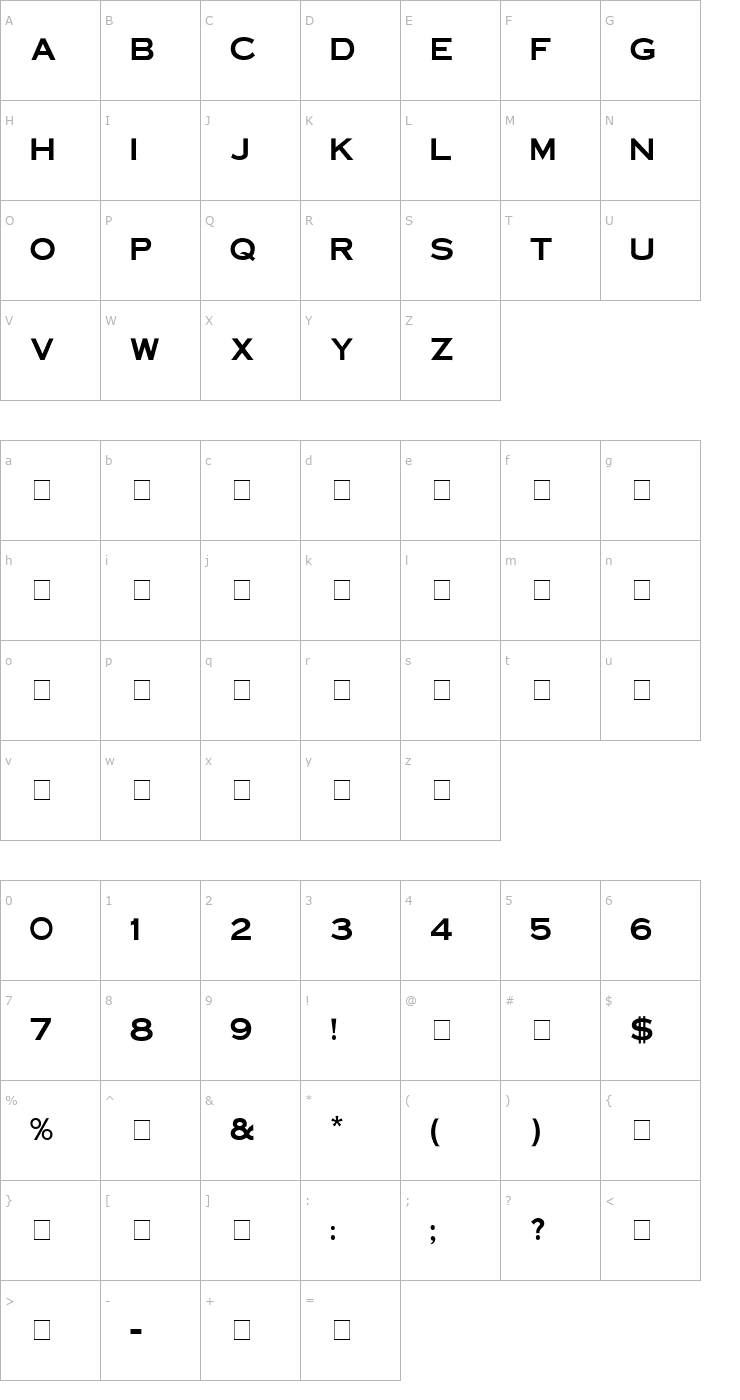 Character Map Deices Engraved Caps SSi Font