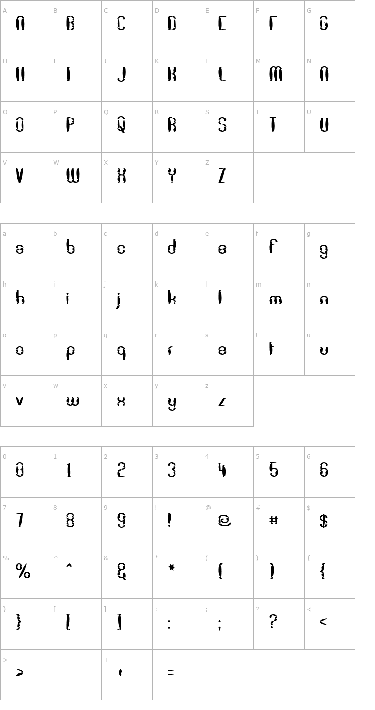 Character Map Dekon Font