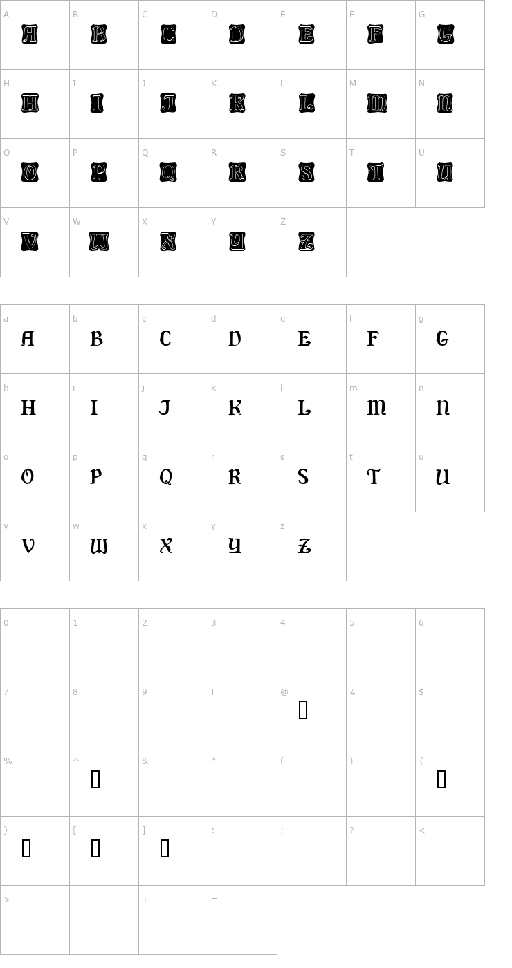 Character Map Delaguerra Demo Font