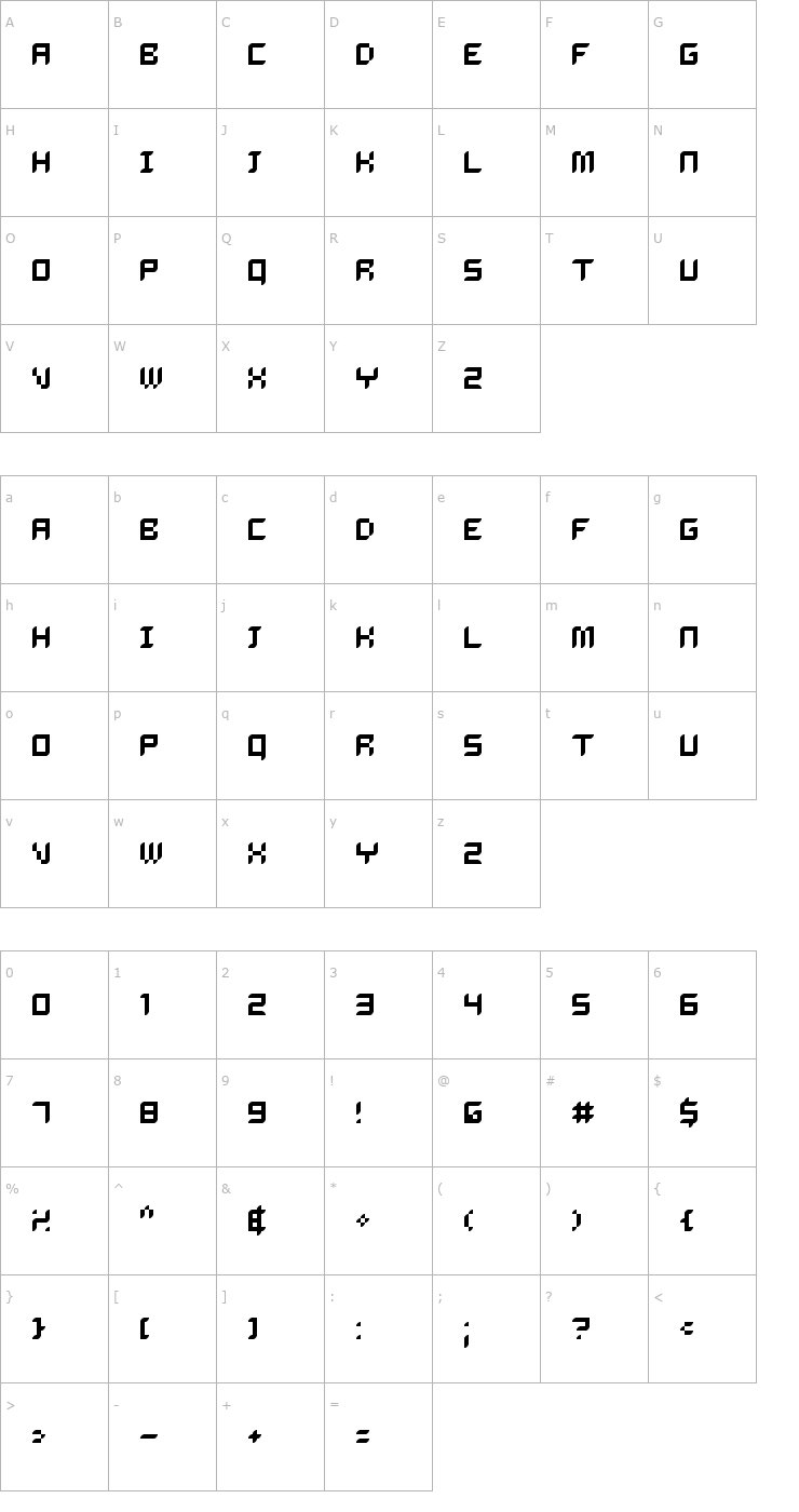 Character Map Delilah Font