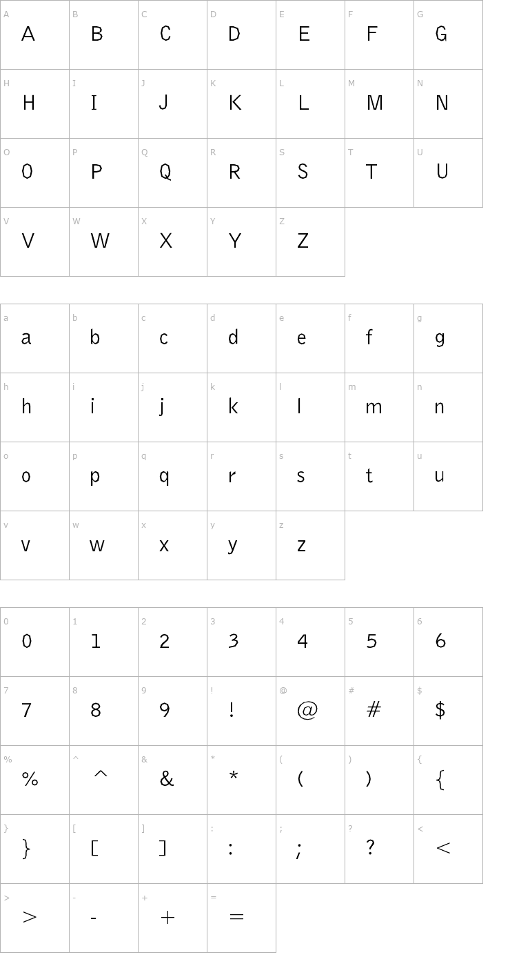Character Map Delinquent Regular Font