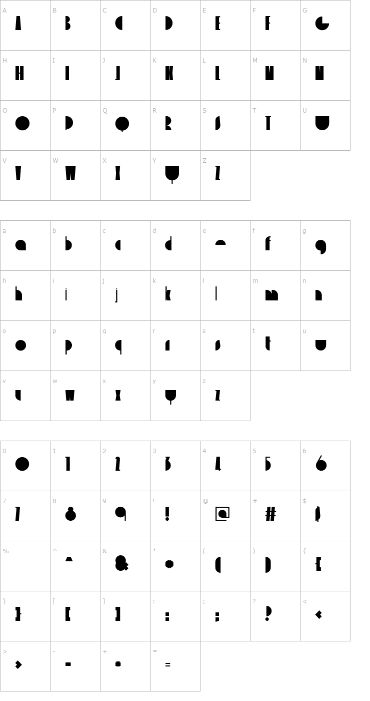 Character Map Delizioso Font