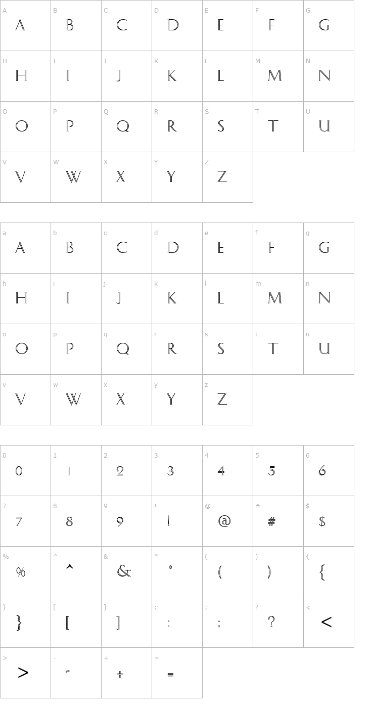 Character Map Delphian ATT Font