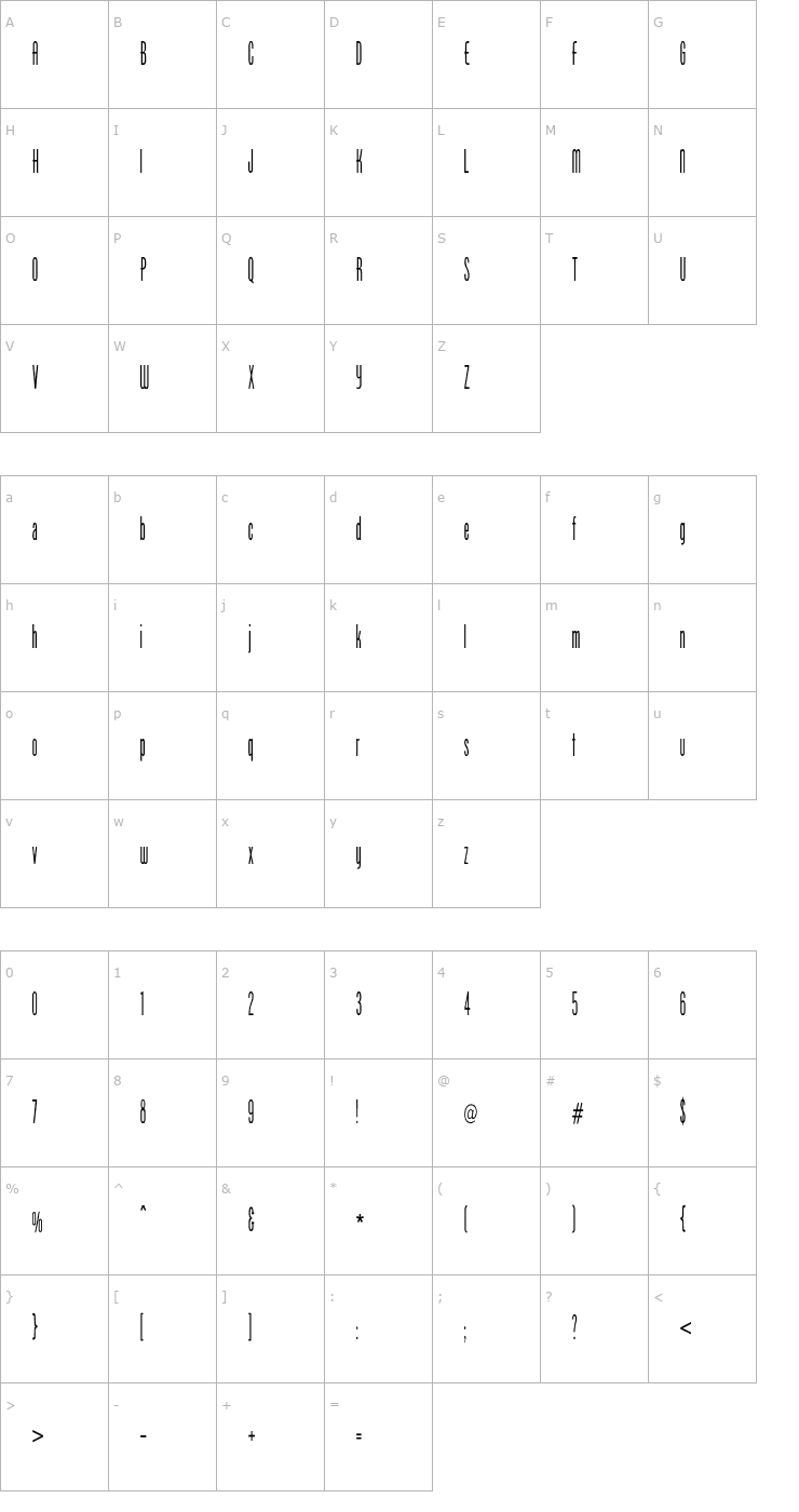 Character Map Demilo Font