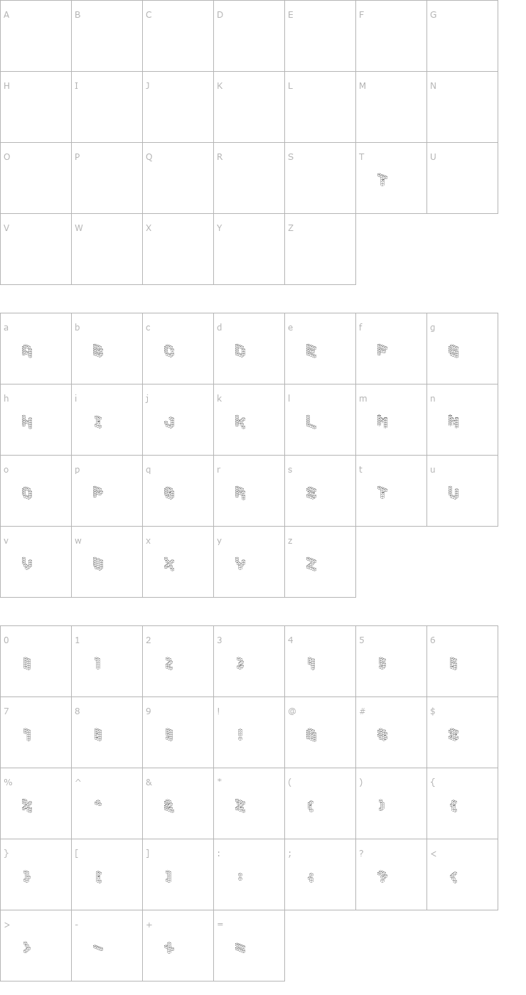 Character Map DemonCubicBlockFont Font