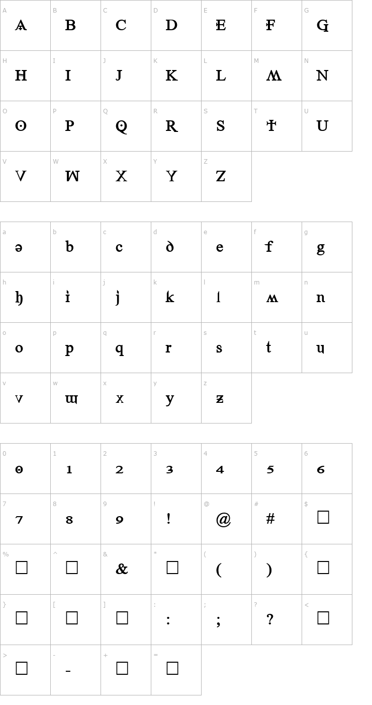 Character Map Denial2RegularBold Font