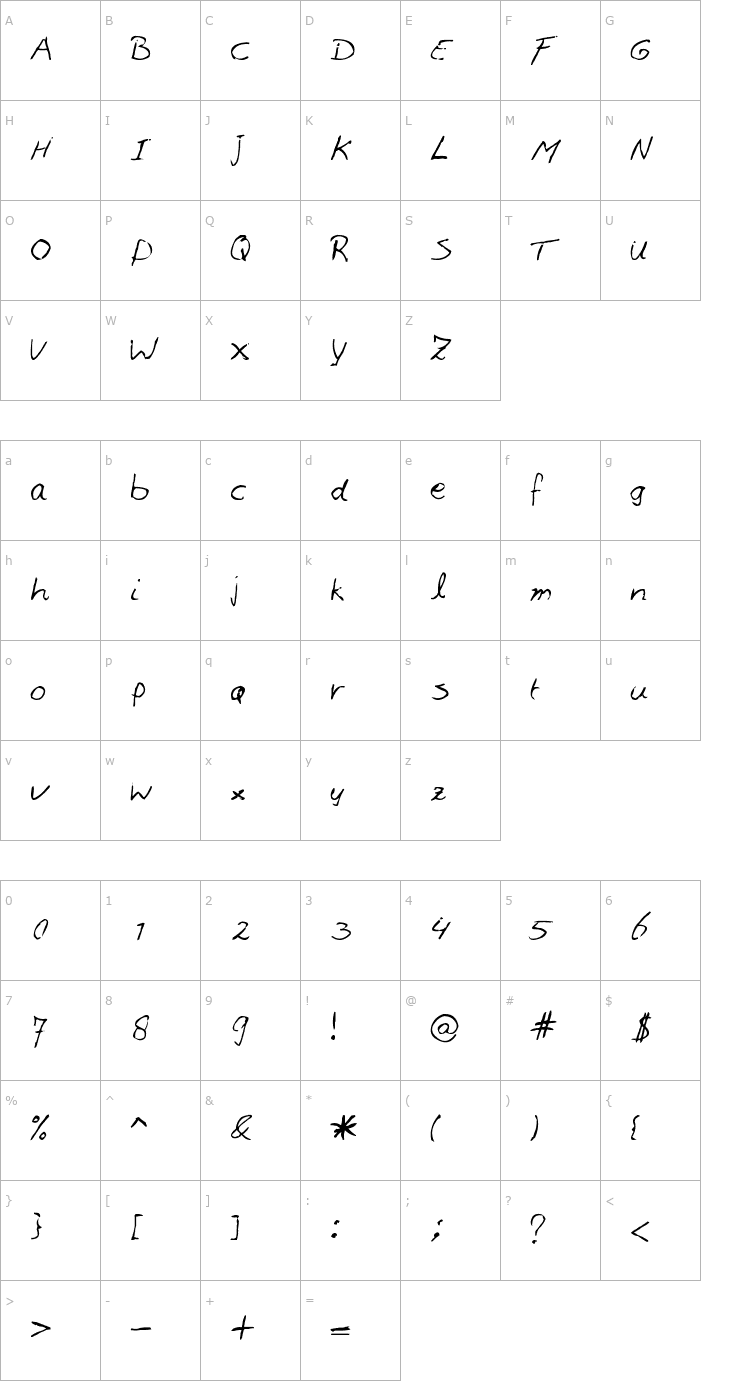 Character Map Denissen Font