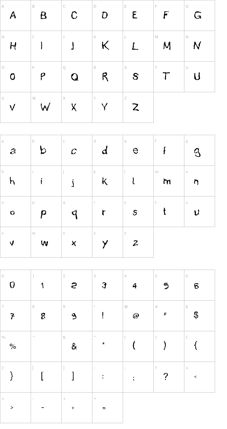 Character Map Department 21 Font