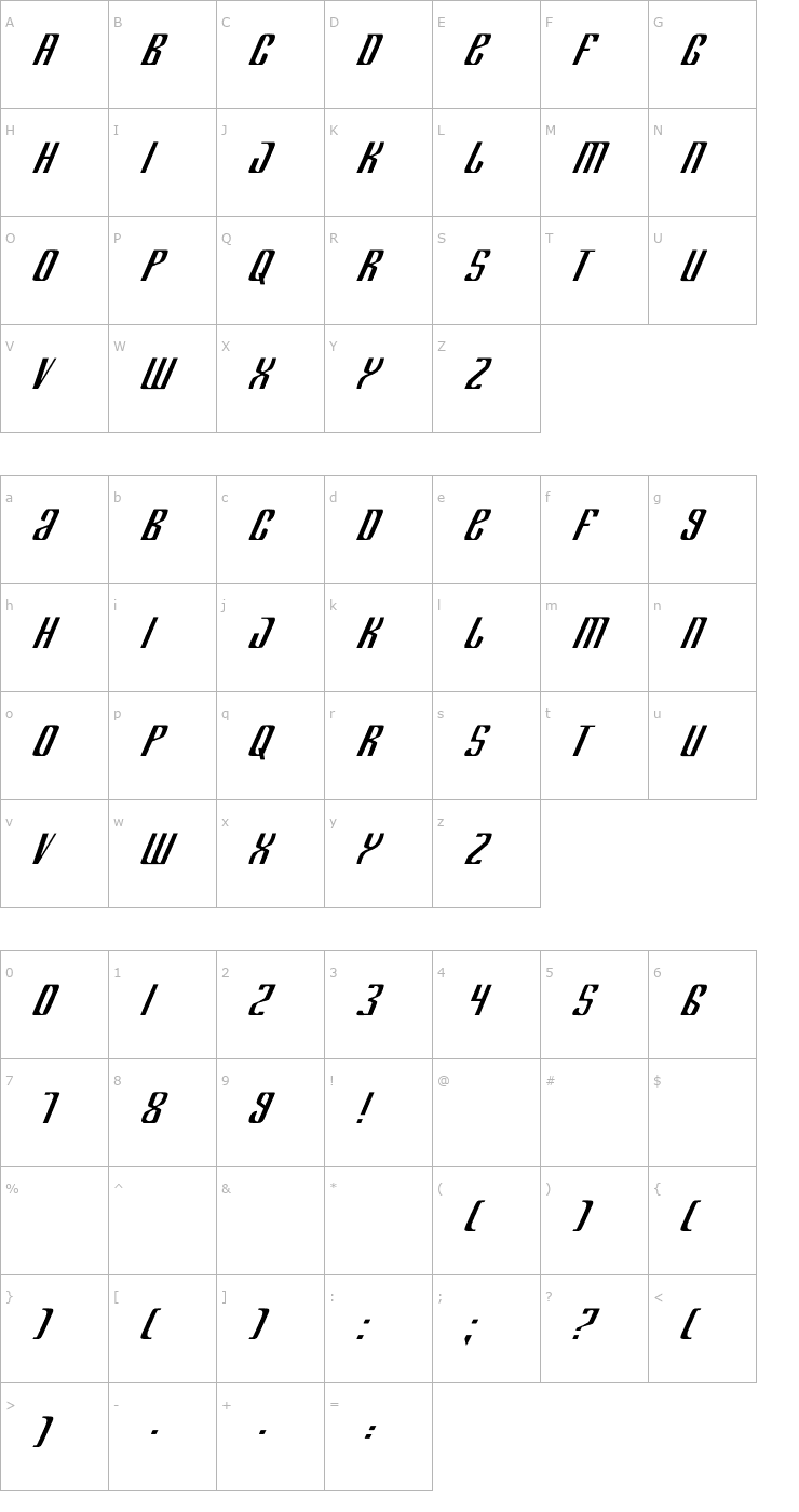 Character Map Department K Font