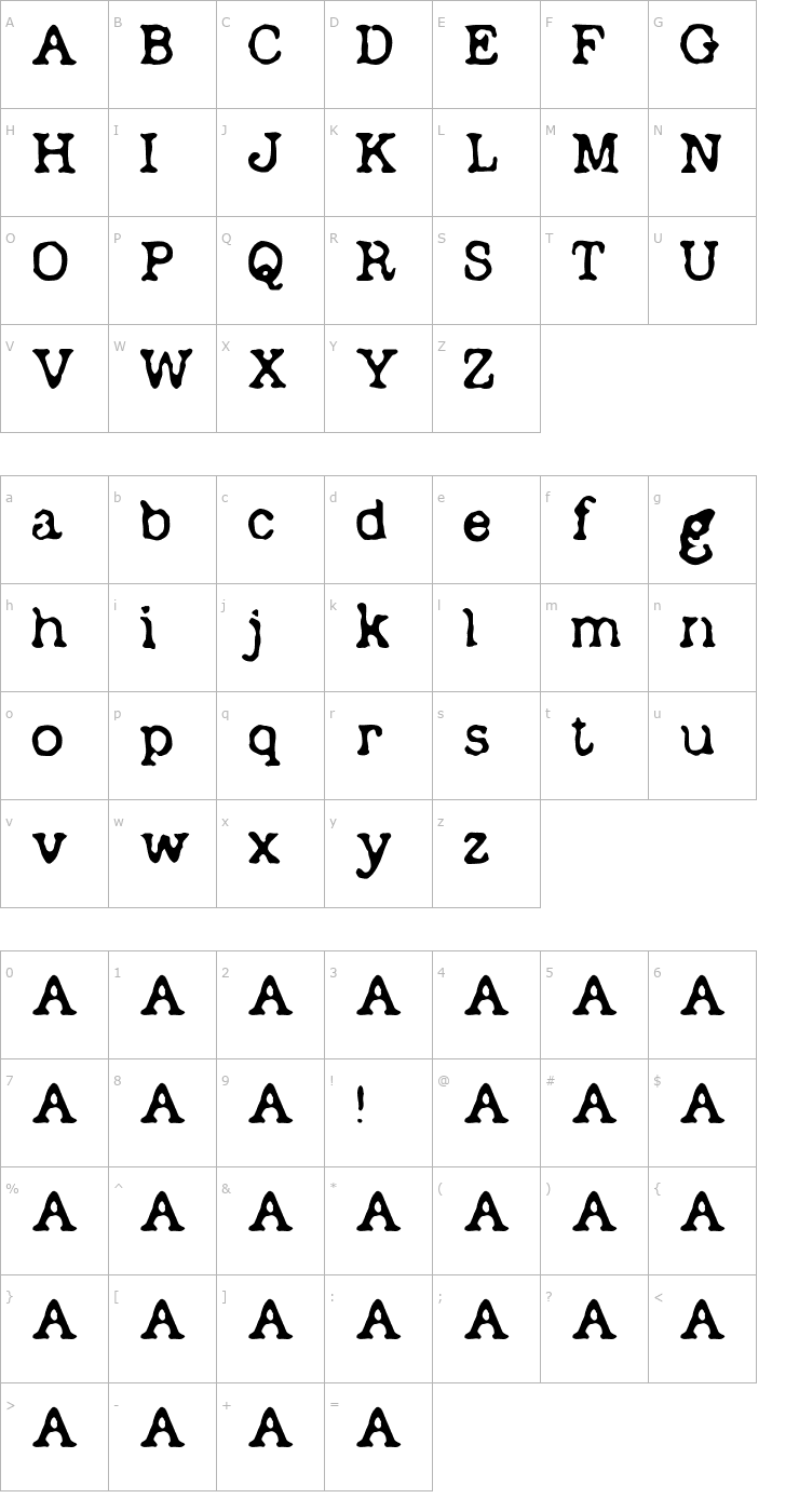 Character Map Depot Font