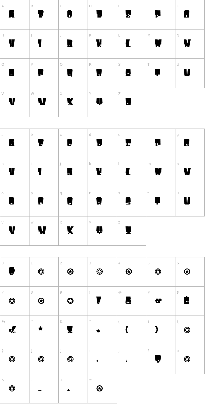 Character Map DepressiveManic Font