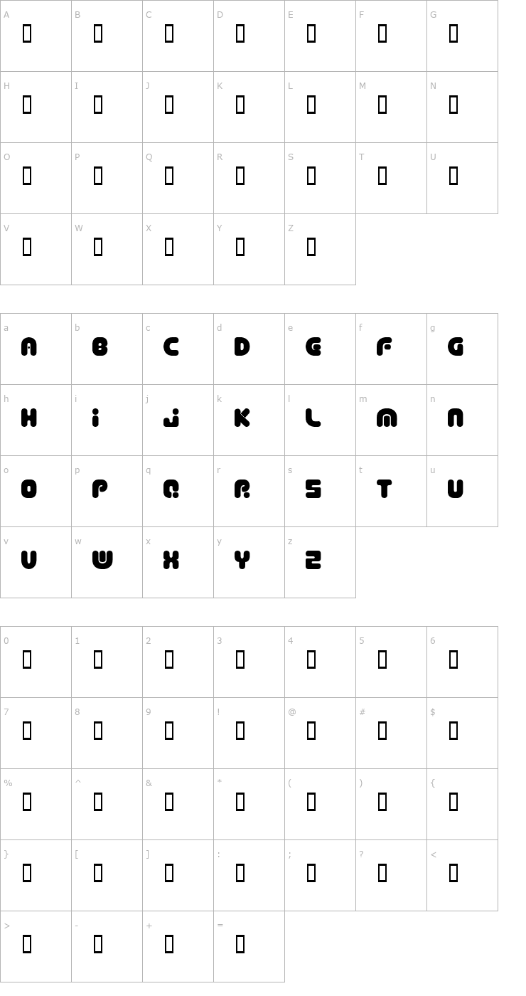 Character Map Dept Charge Font