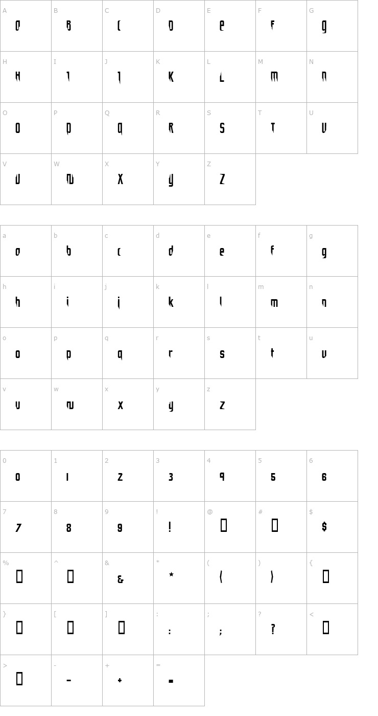 Character Map Desctructura Font