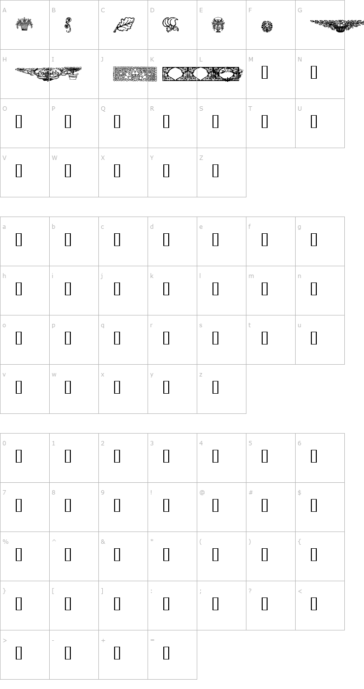 Character Map Design 6 Font
