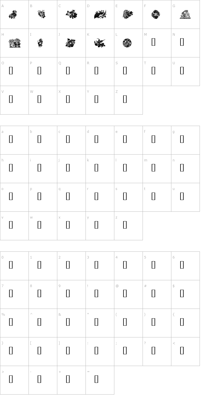 Character Map Design1 Font