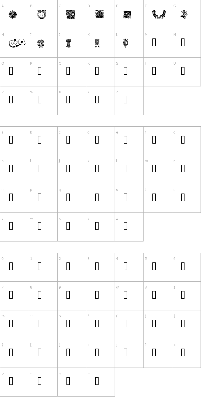 Character Map Design4 Font