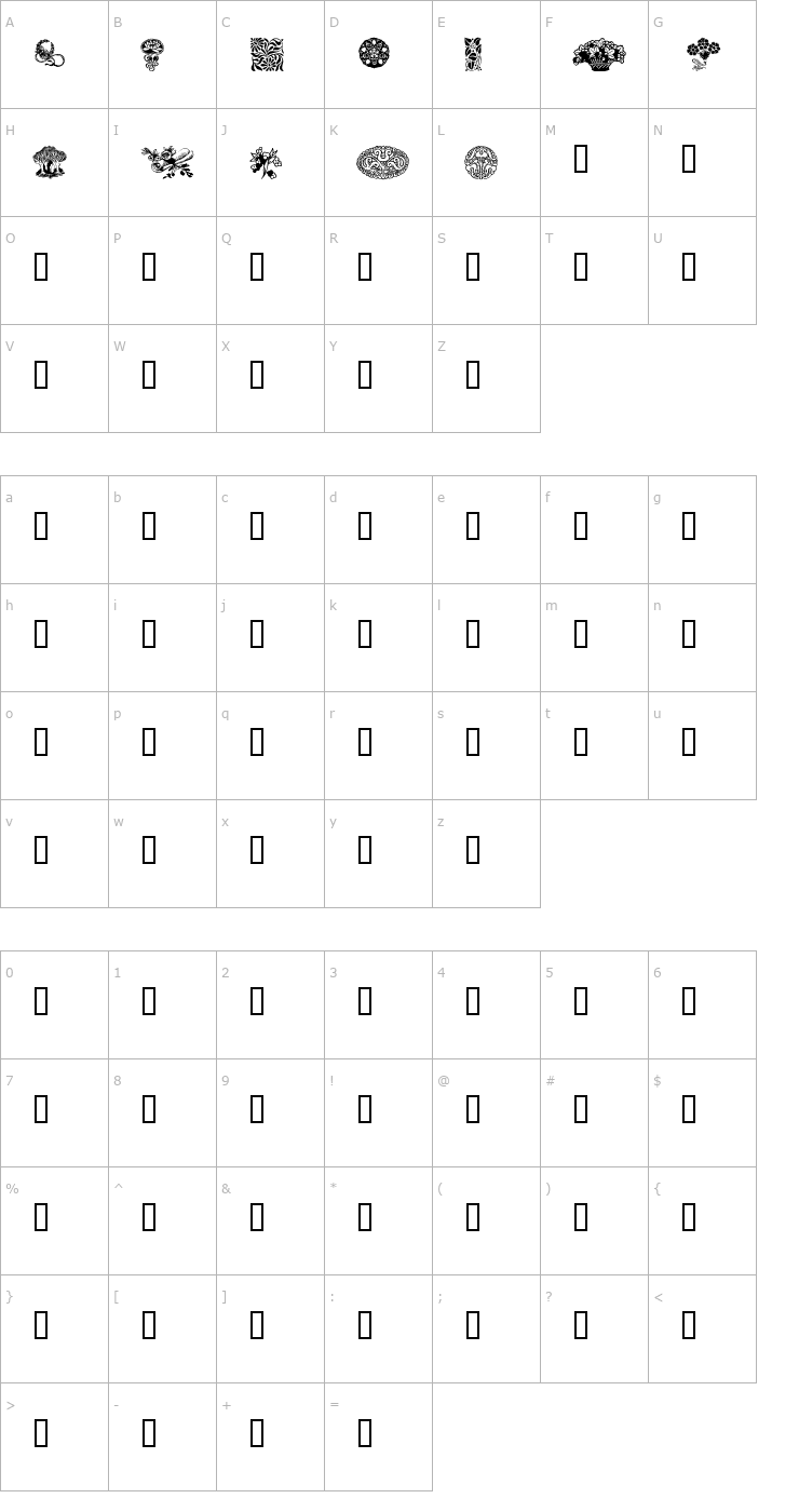 Character Map Design5 Font