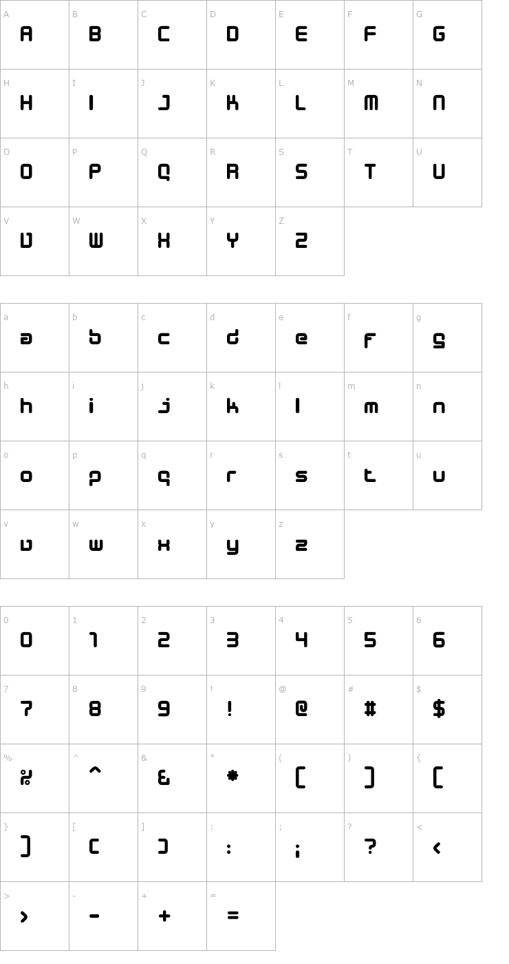 Character Map Designer Block OTF Font