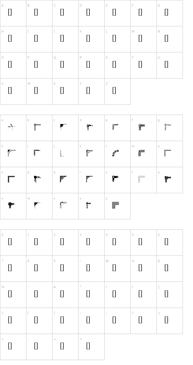 Character Map DesignerCorners Font