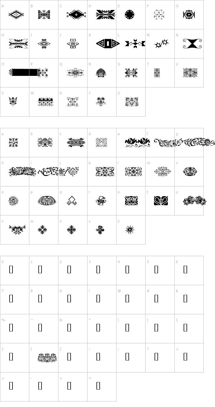 Character Map Designs Galore 4 Font