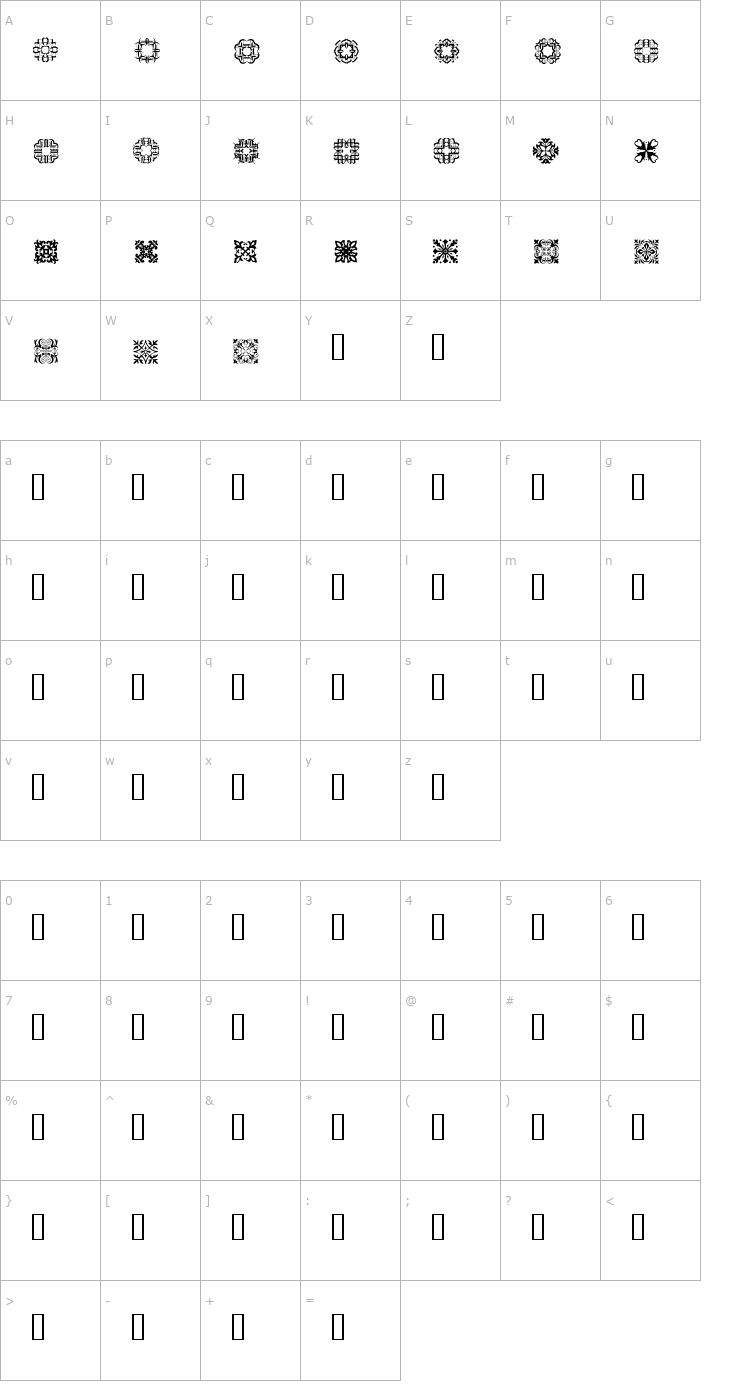 Character Map Designs1 Font