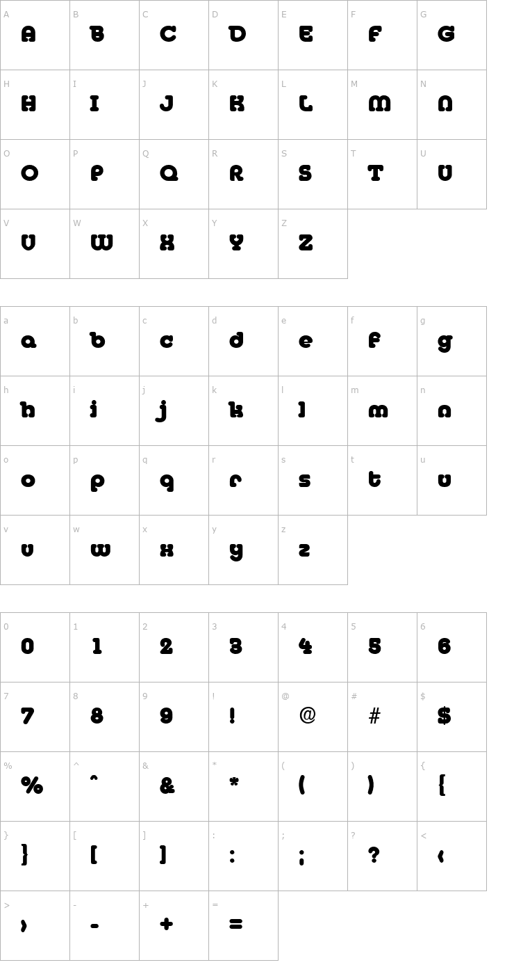 Character Map DesireeBecker-Heavy Font