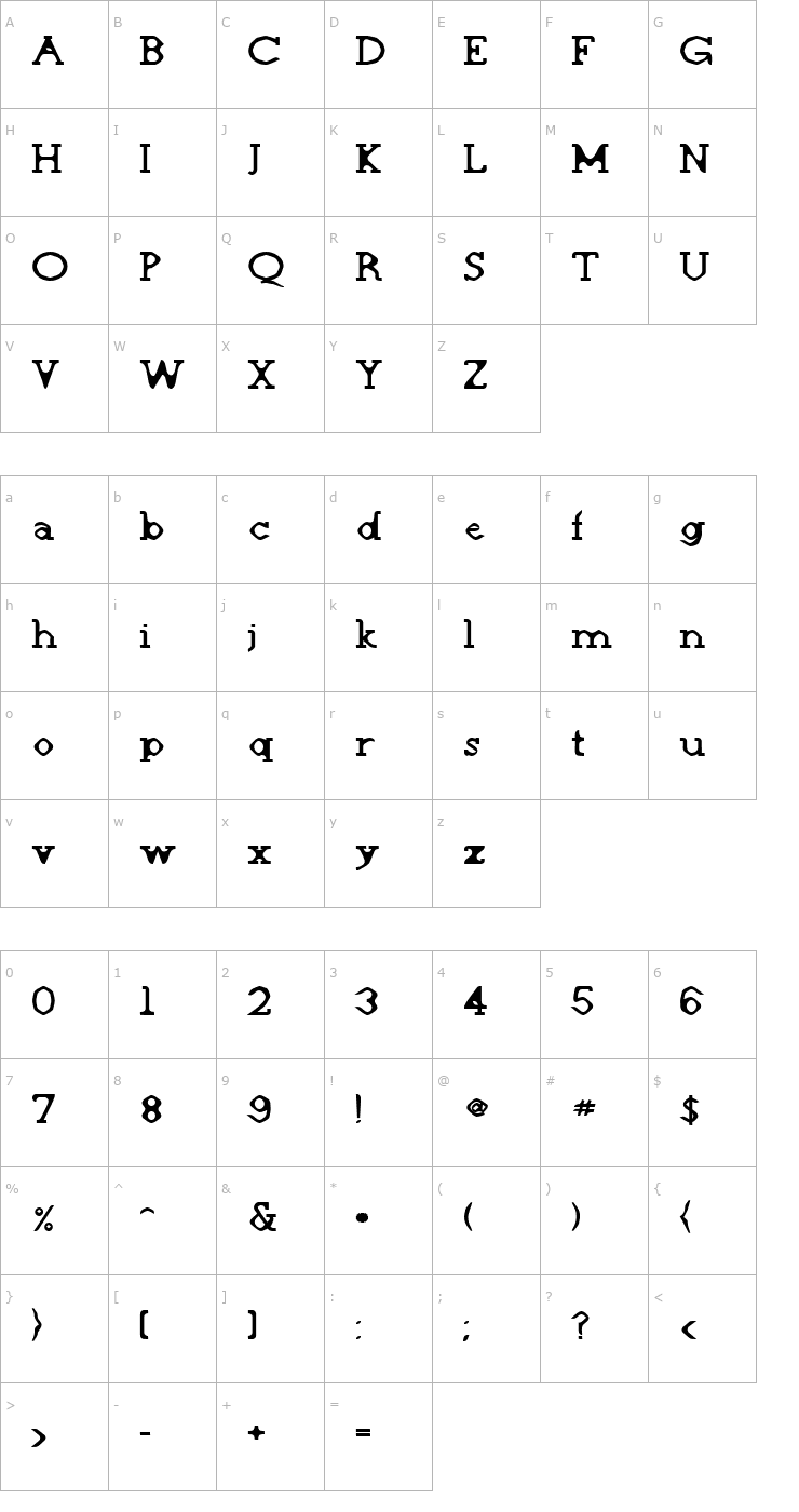 Character Map Deskomora Font
