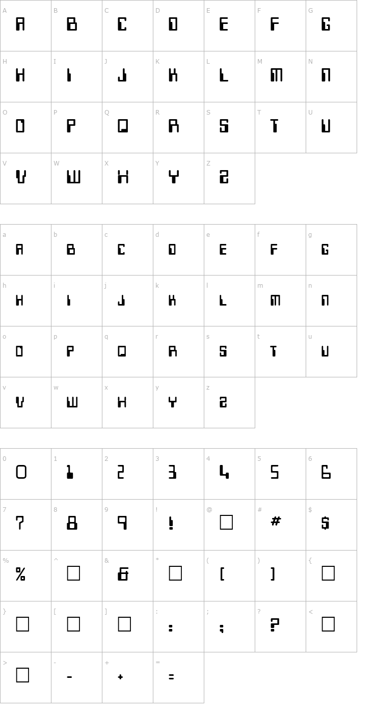 Character Map Desoto Font
