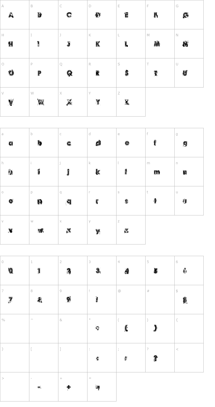 Character Map Desperado! Font