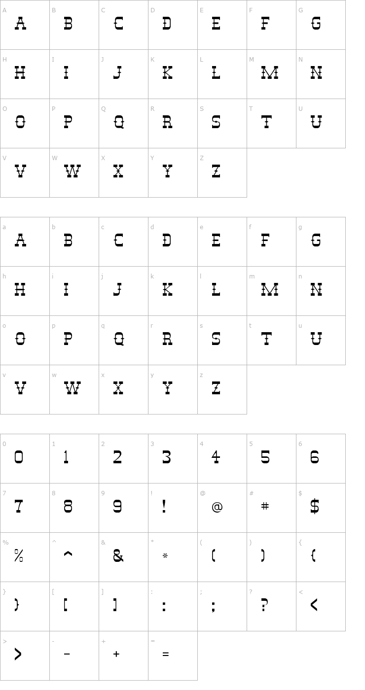 Character Map DesperadoFLF Font