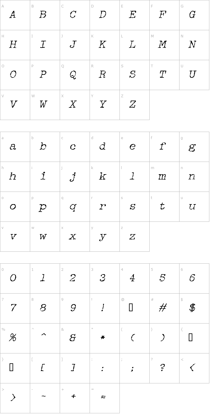 Character Map Detective BoldItalic Font