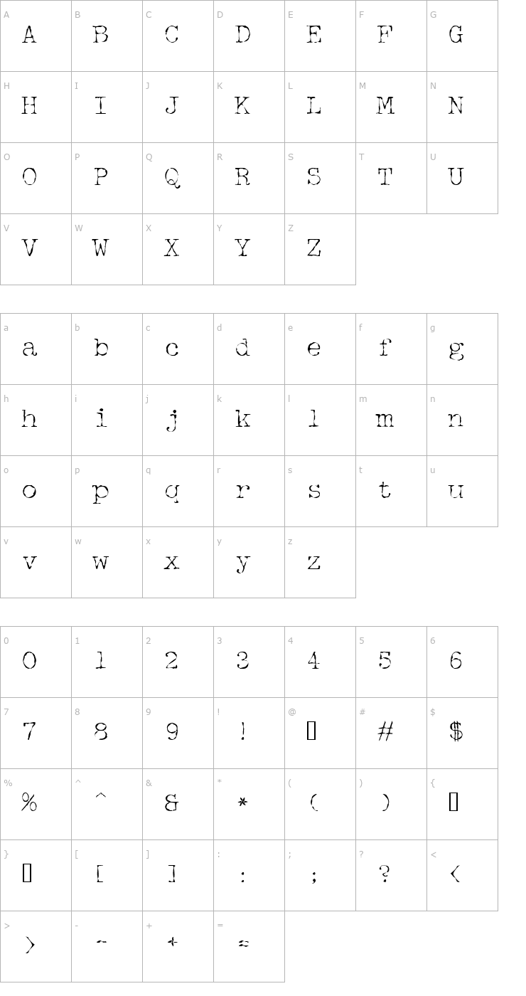 Character Map Detective Font