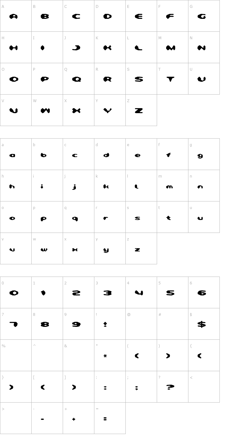 Character Map Detonator Font