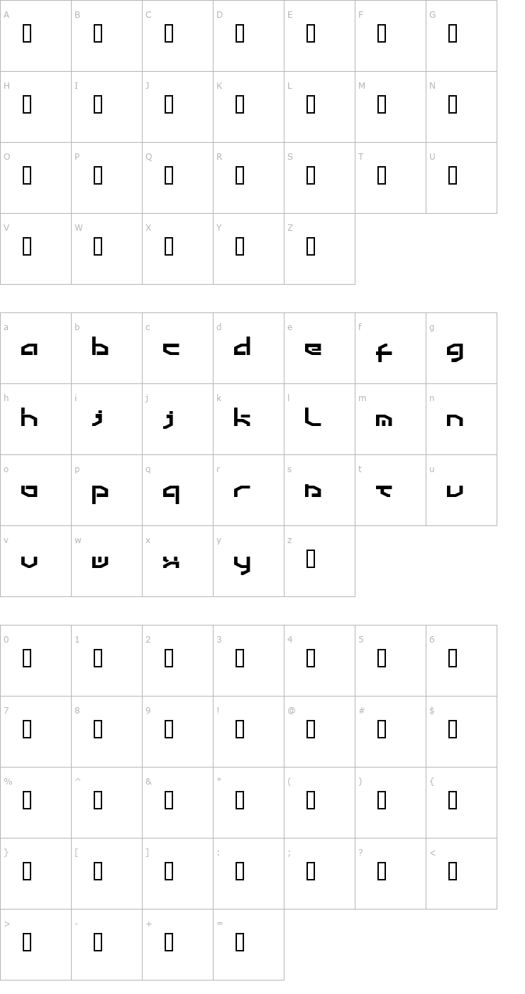 Character Map Detroit 3k Font