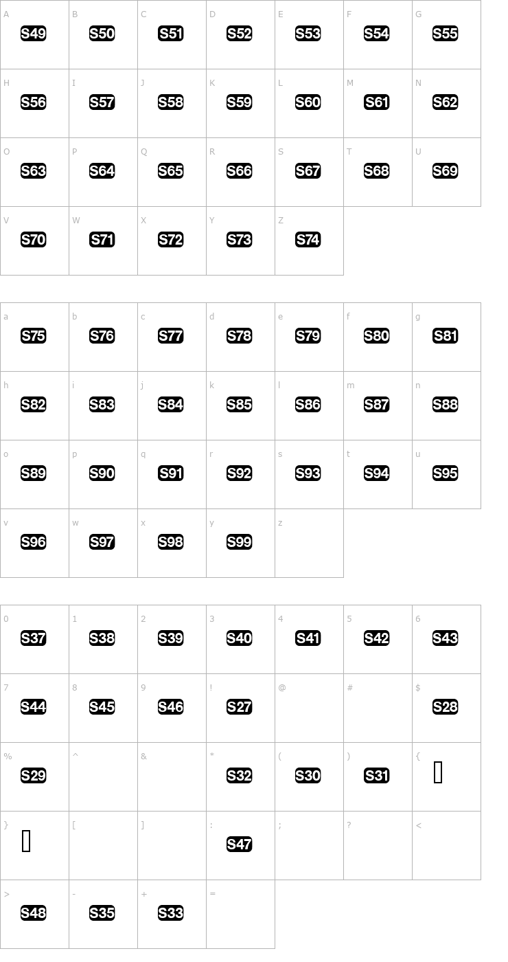 Character Map DeutscheBahnAG Four Font