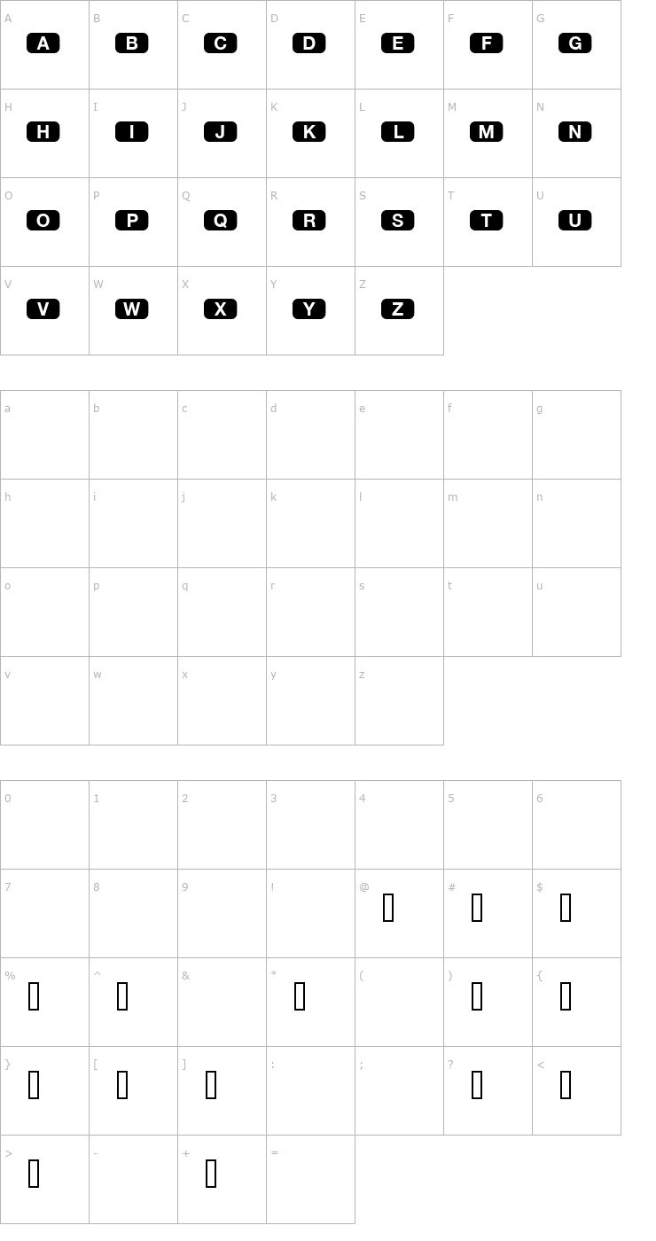 Character Map DeutscheBahnAG Six Font