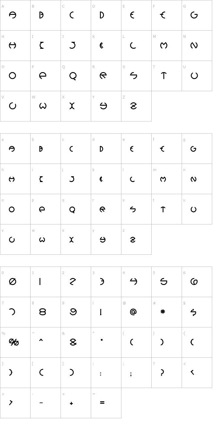 Character Map Devil Heavy Normal Font