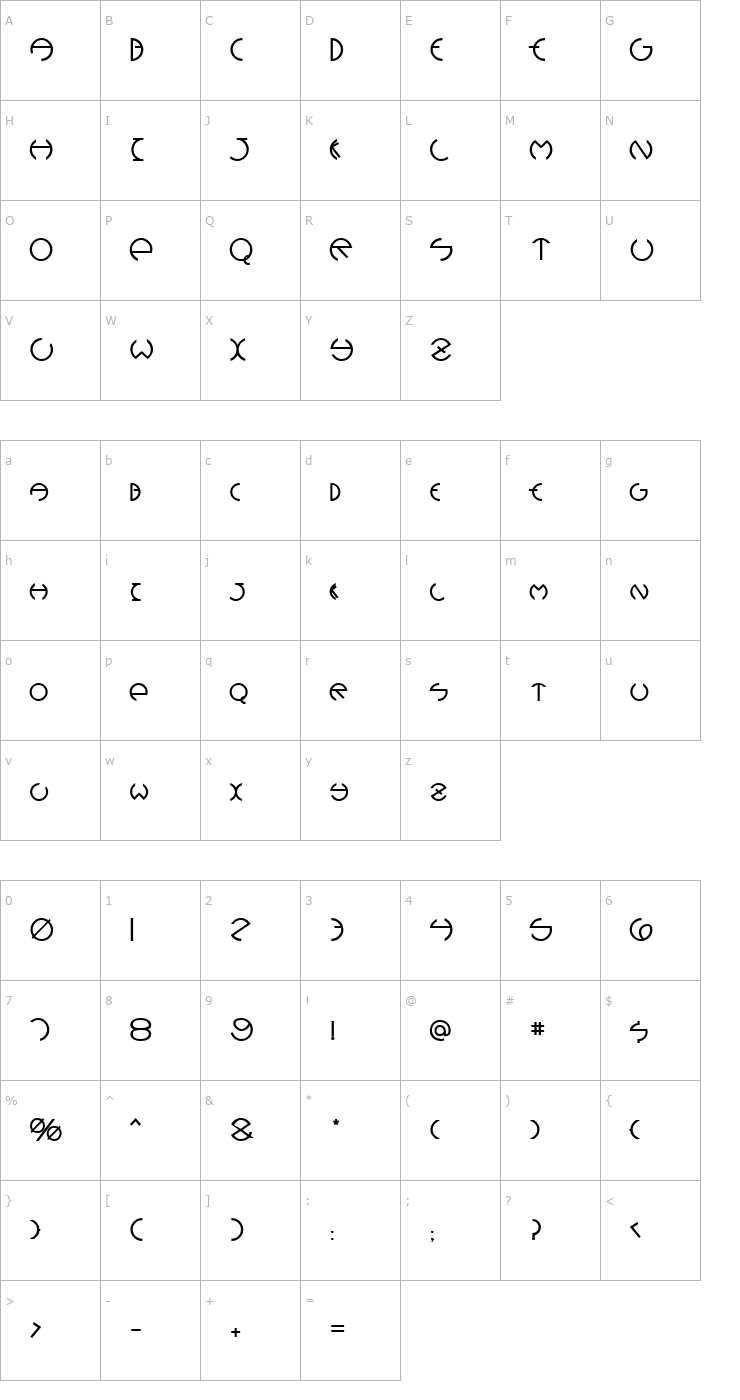 Character Map Devil Medium Normal Font