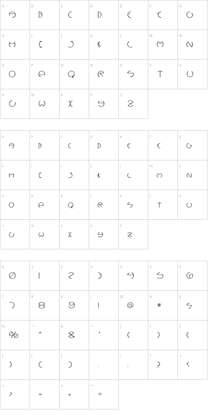 Character Map Devil Normal Font