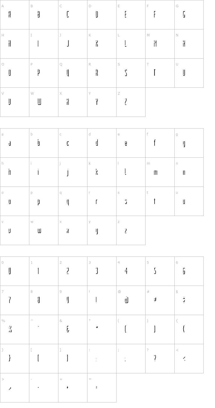 Character Map Devil's Handshake Font