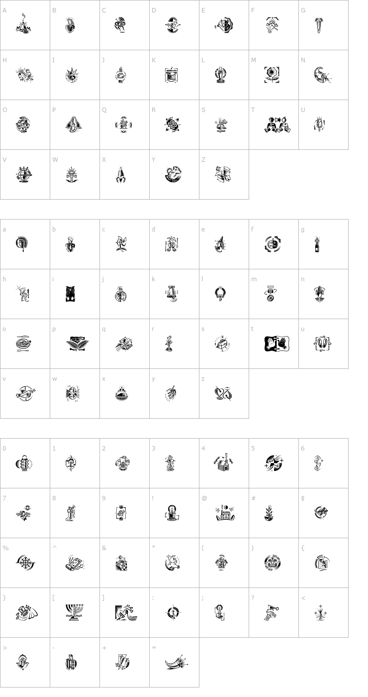 Character Map DF Celebrations LET Plain1.0 Font