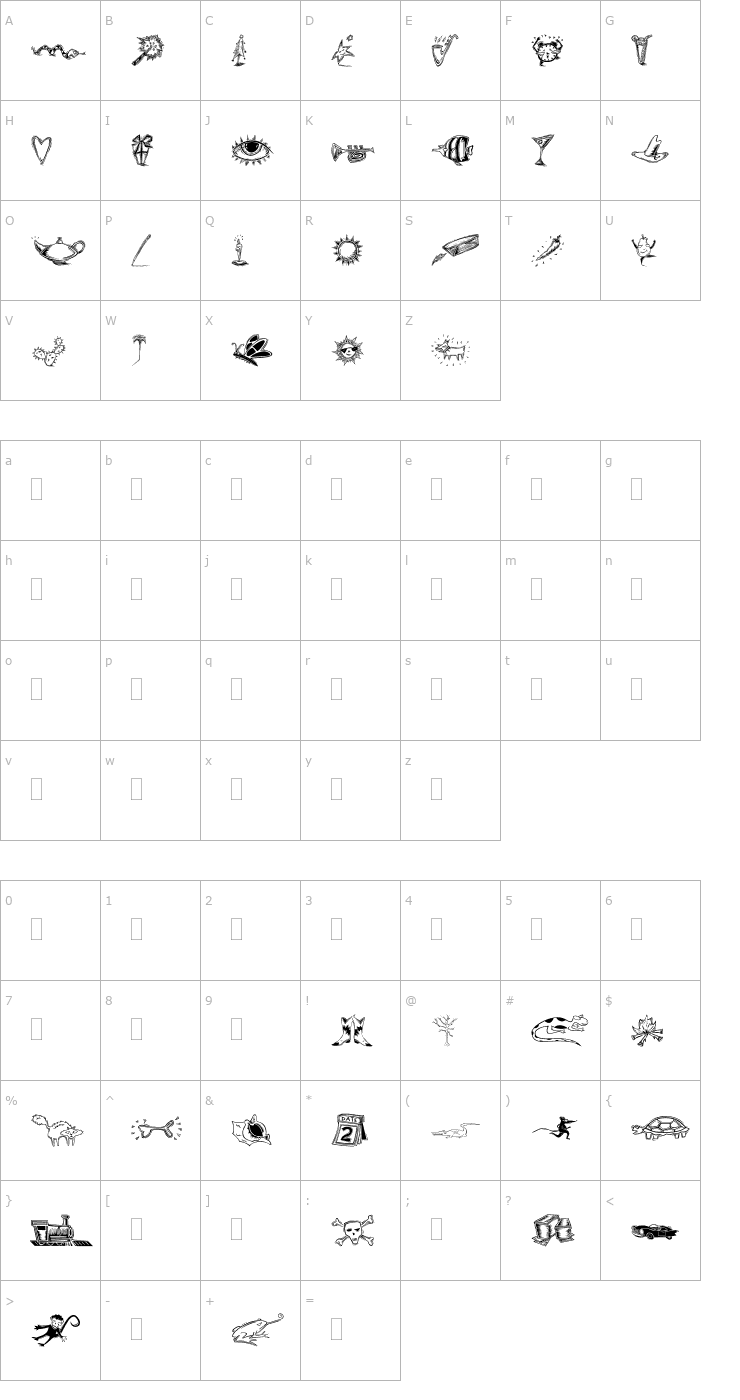 Character Map DF Inspirations Two LET Plain1.0 Font