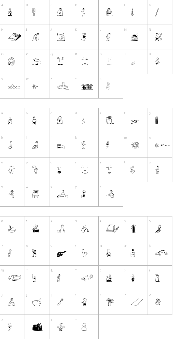Character Map DF Well Beings Plain Font