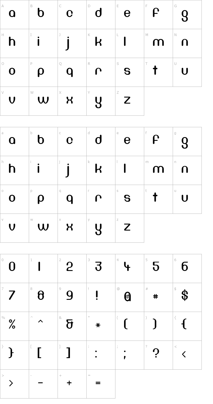 Character Map DF667 Chlorine Font